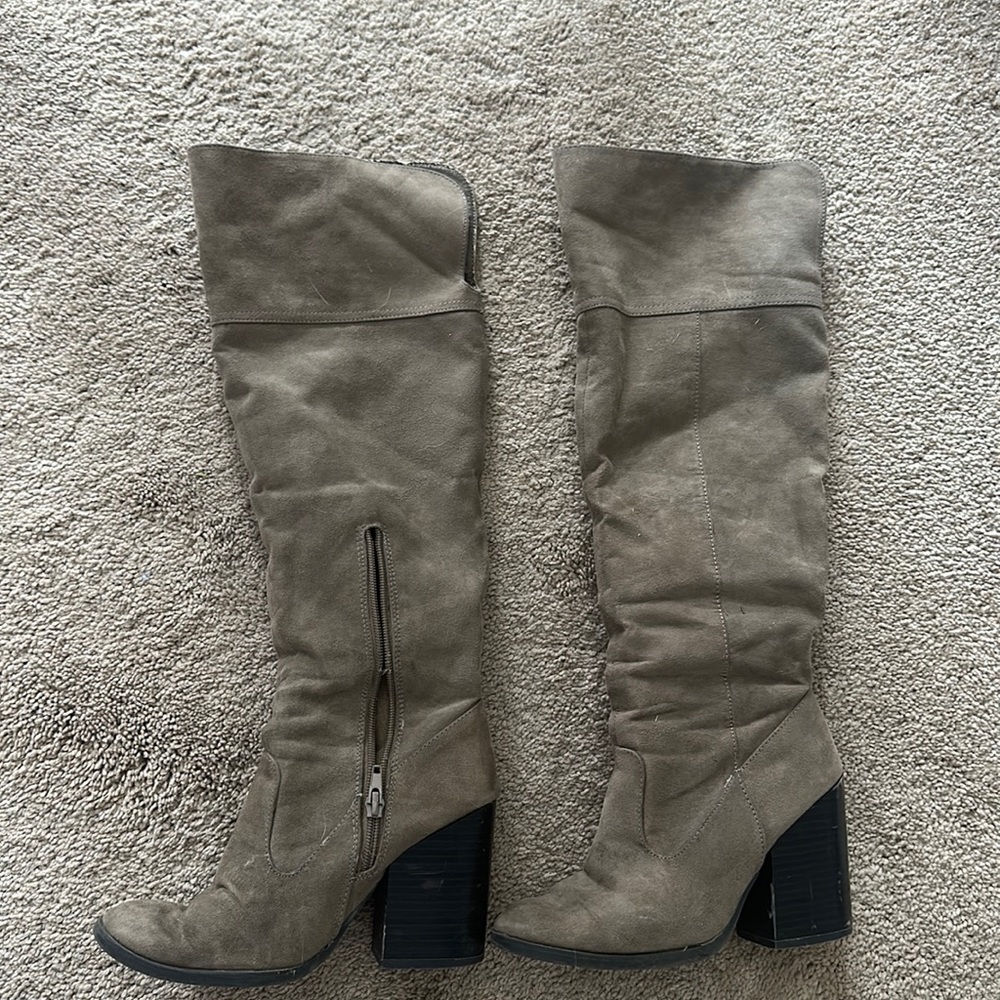 Knee high tan boots